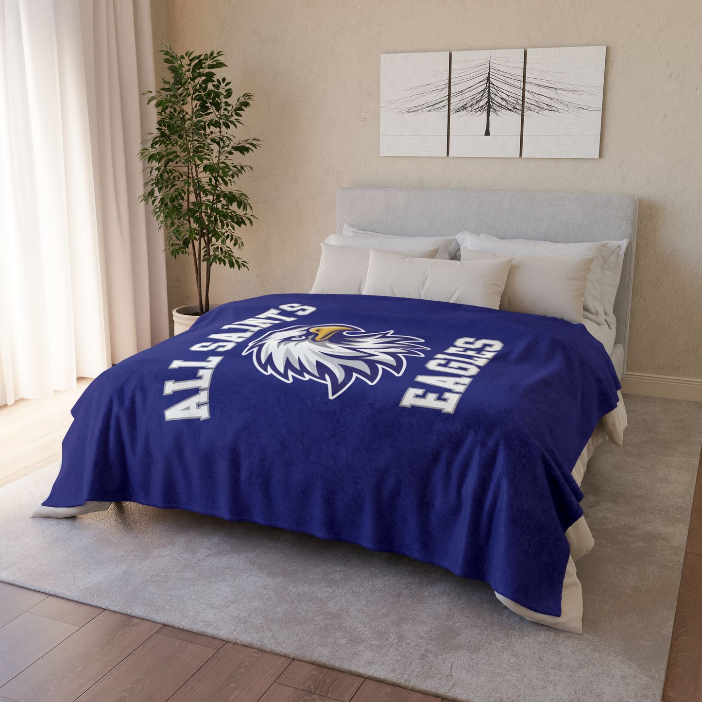 All Saints Eagles Minky Blanket