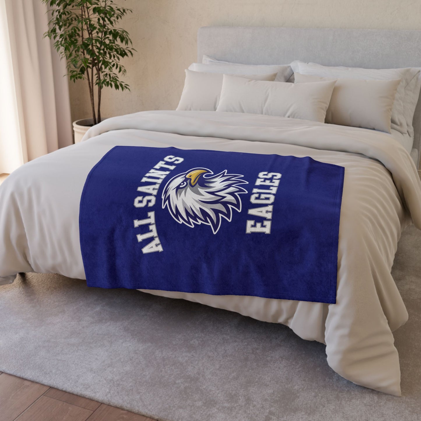 All Saints Eagles Minky Blanket