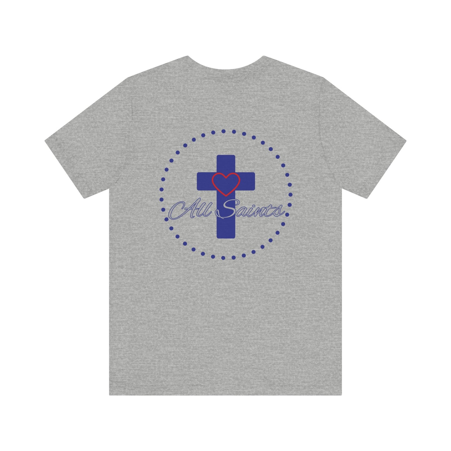 Adult Unisex All Saints Cross and Heart T-Shirt