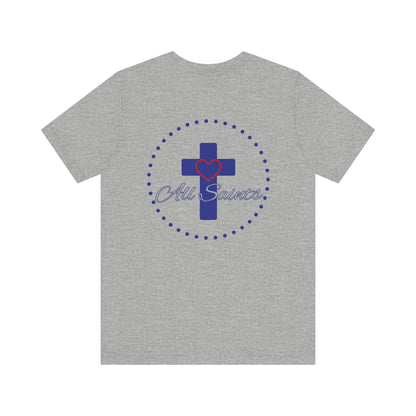 Adult Unisex All Saints Cross and Heart T-Shirt
