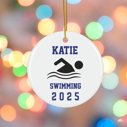 Personalized Sports Ornament with player name, number, team and year