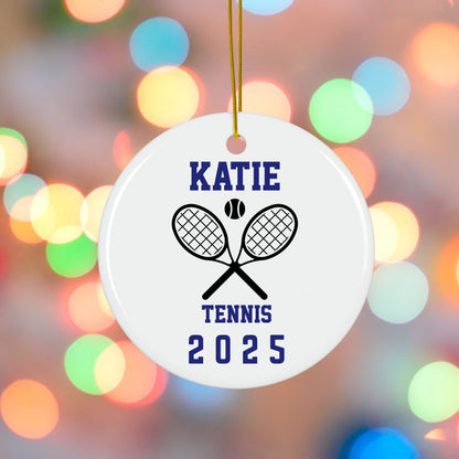 Personalized Sports Ornament with player name, number, team and year