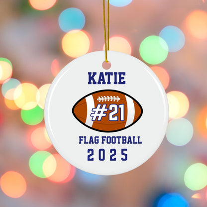 Personalized Sports Ornament with player name, number, team and year