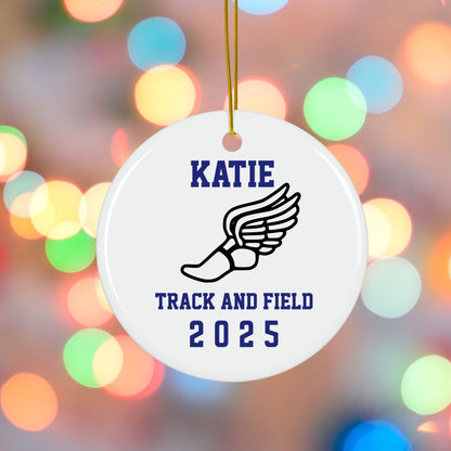 Personalized Sports Ornament with player name, number, team and year