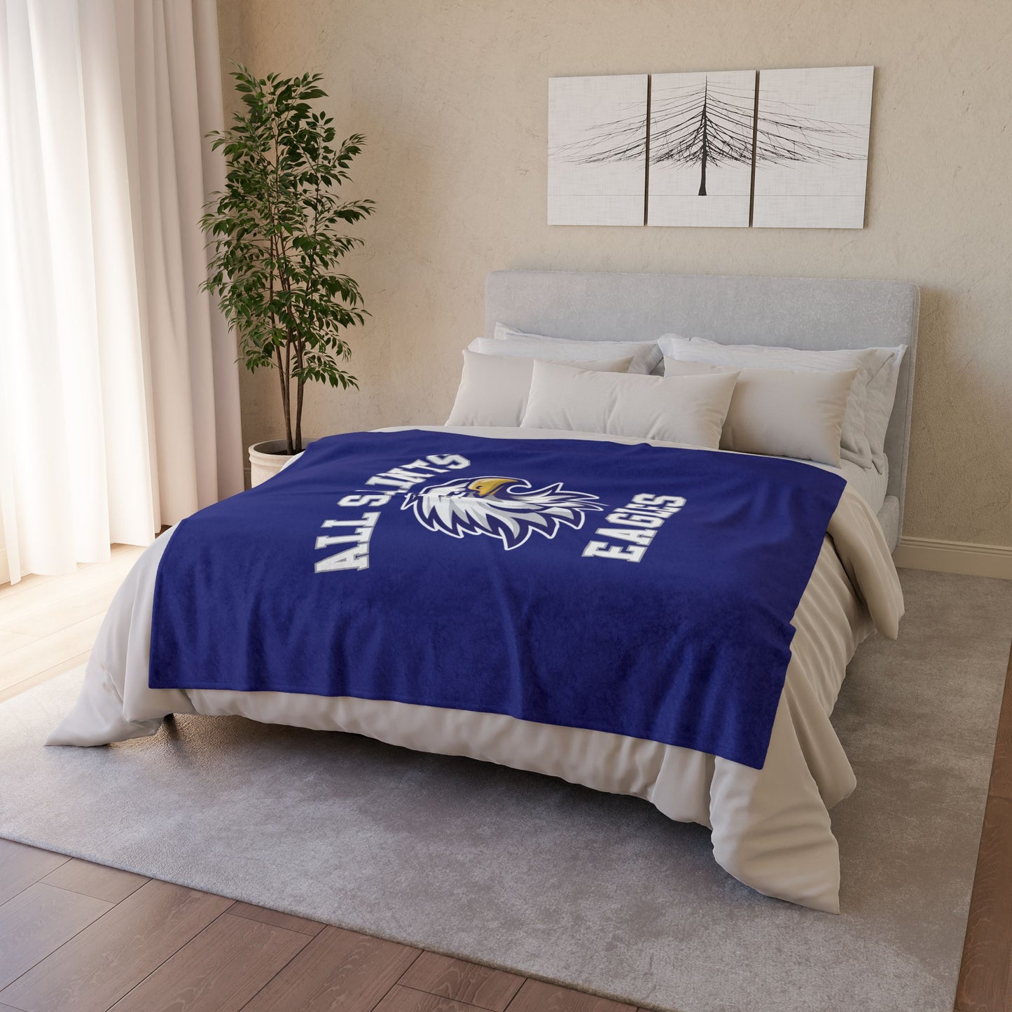 All Saints Eagles Minky Blanket