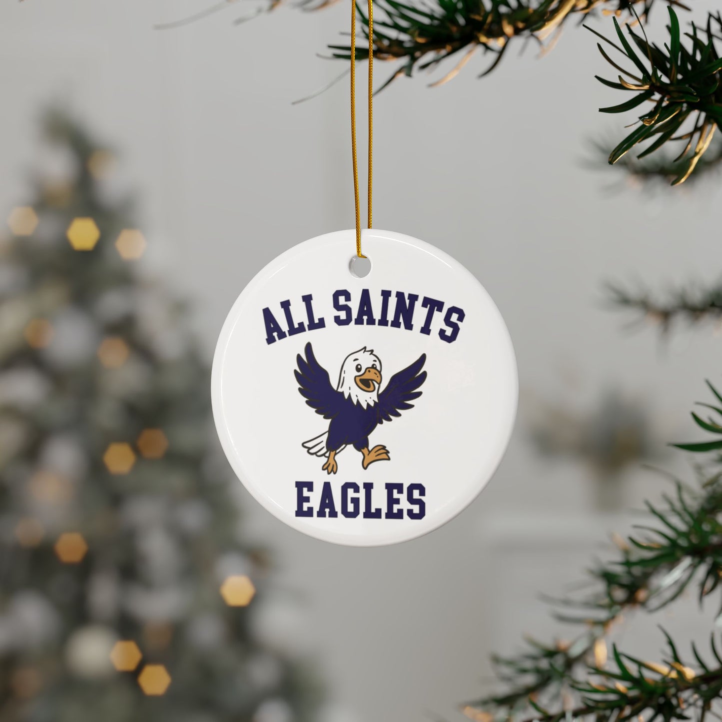 All Saints Eagles Personalized Ceramic Ornament