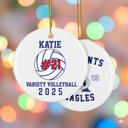 Personalized Sports Ornament with player name, number, team and year