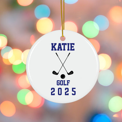 Personalized Sports Ornament with player name, number, team and year