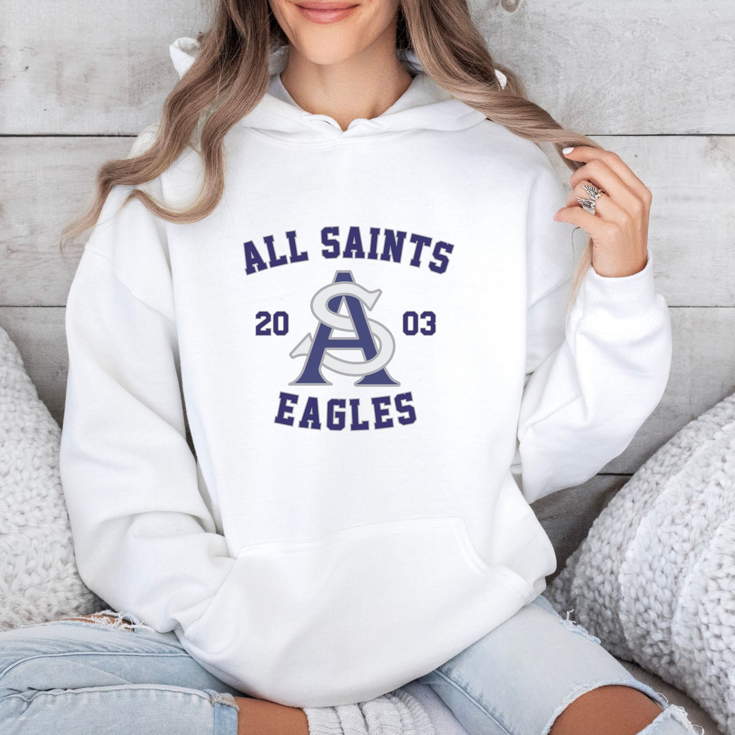 Adult Unisex All Saints Eagles Founding Year Hoodie