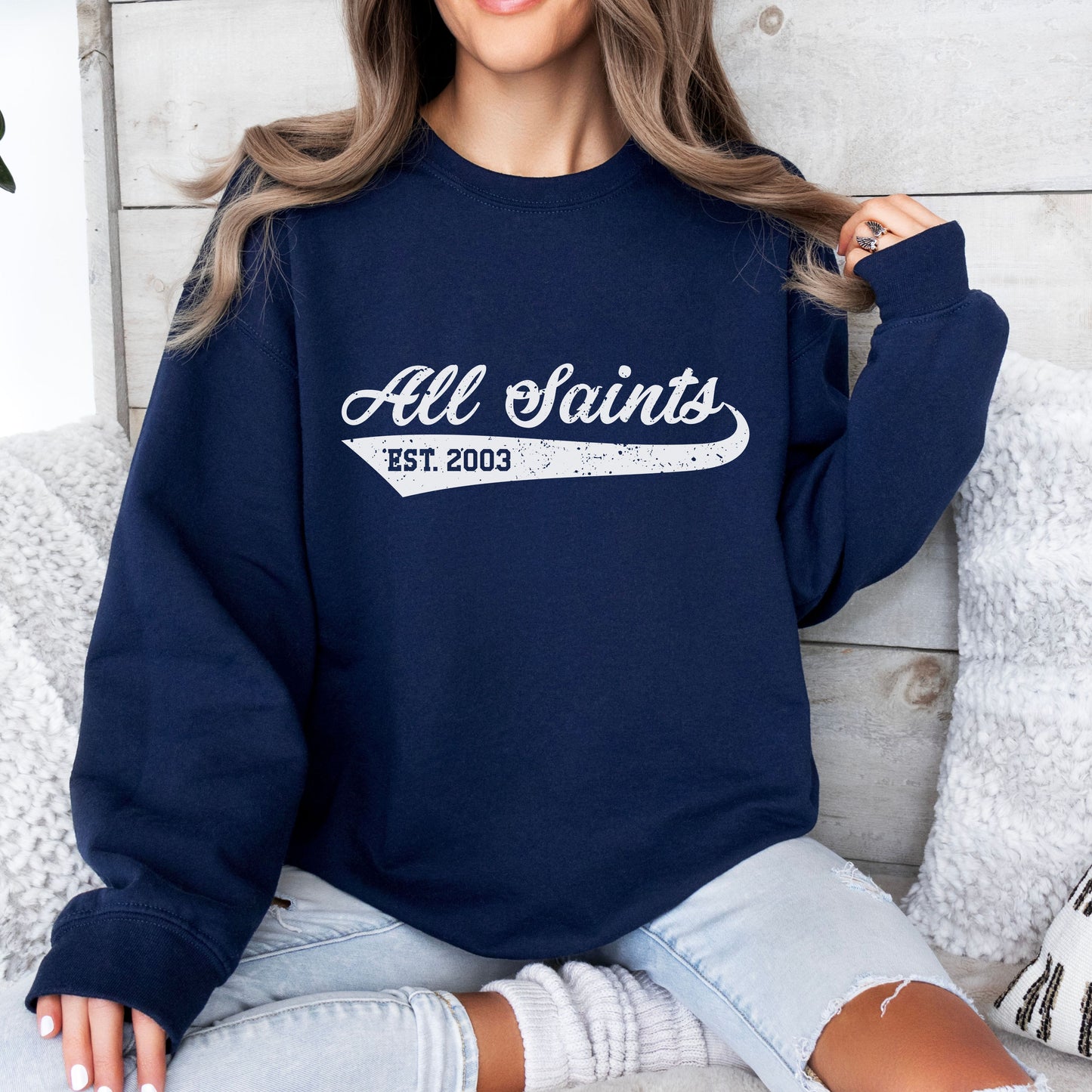Adult Unisex All Saints Retro Script Sweatshirt