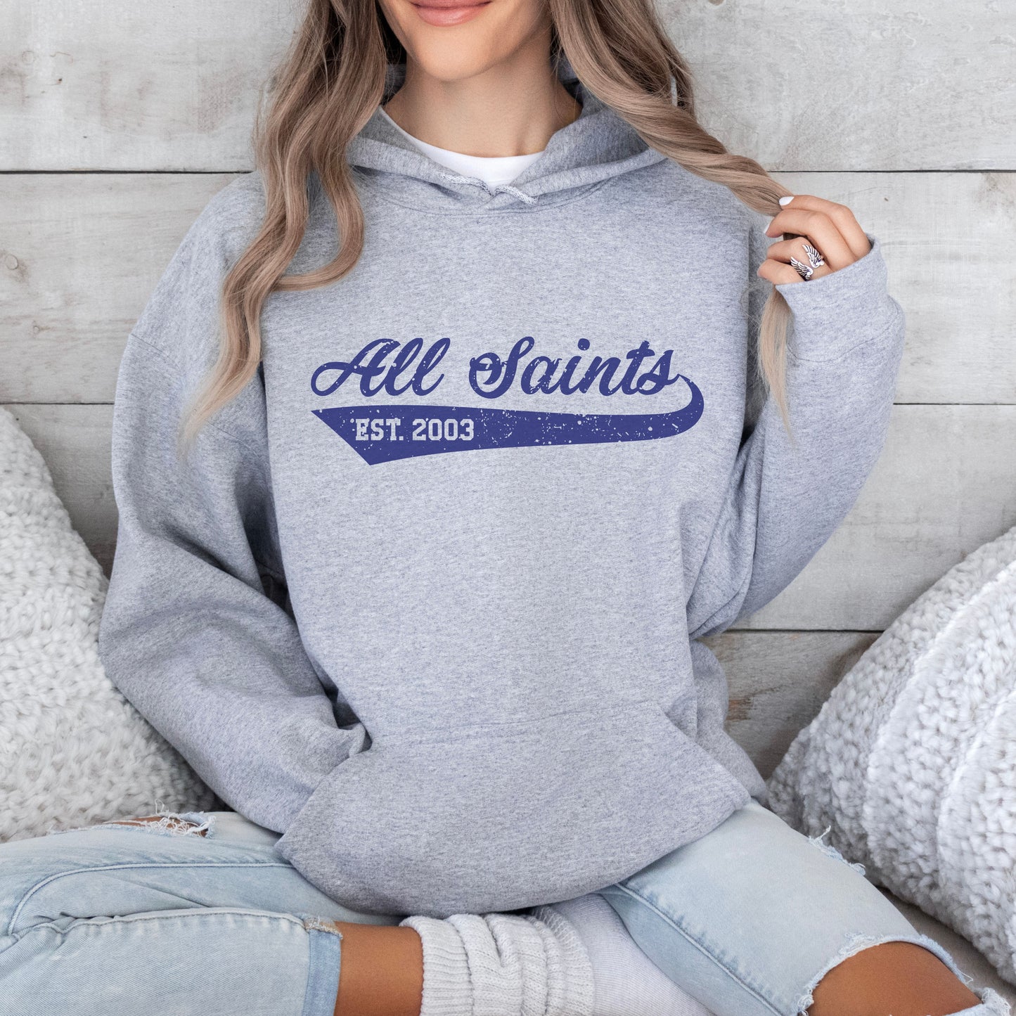 Adult Unisex All Saints Retro Script Hoodie